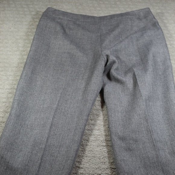 Le Suit Size 10 High Rise Straight Leg Grey Twill Slacks - Picture 3 of 8